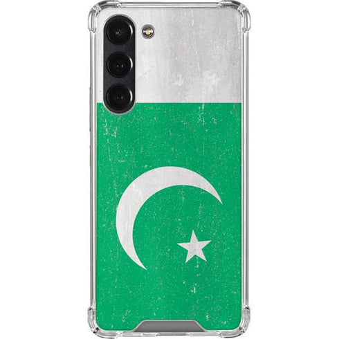 Pakistan Flag Distressed Galaxy S23 Plus Clear Case